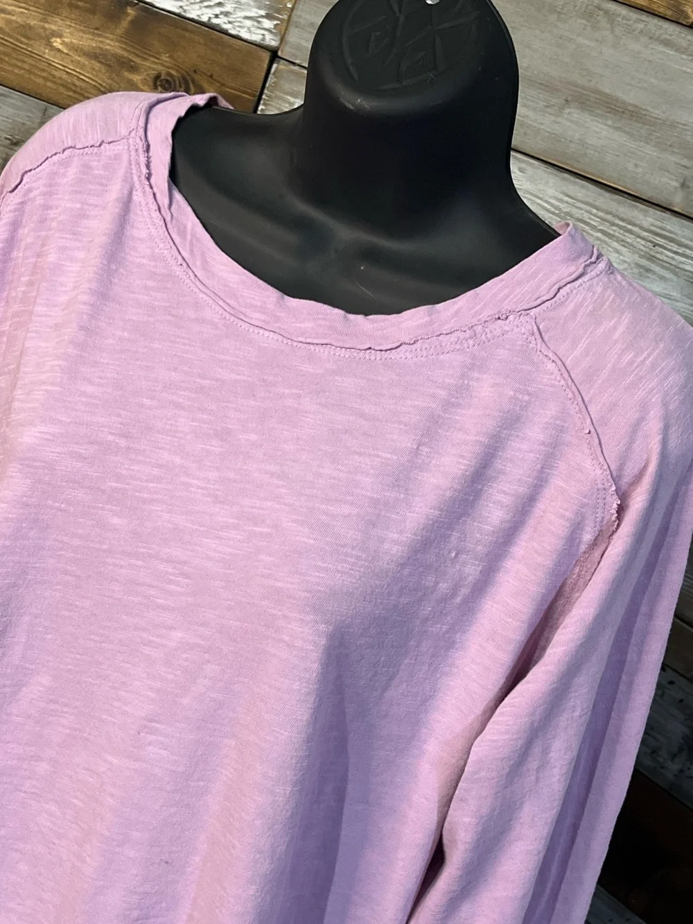 Free People Arden Tee, Lavender, Slouchy, Long Sleeve, Thumbholes, Sz M